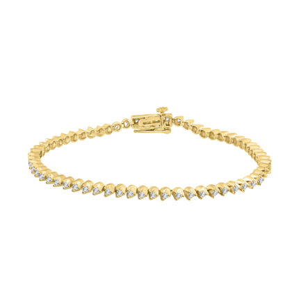 LADIES BRACELET 1.00CT ROUND DIAMOND 14K YELLOW GOLD