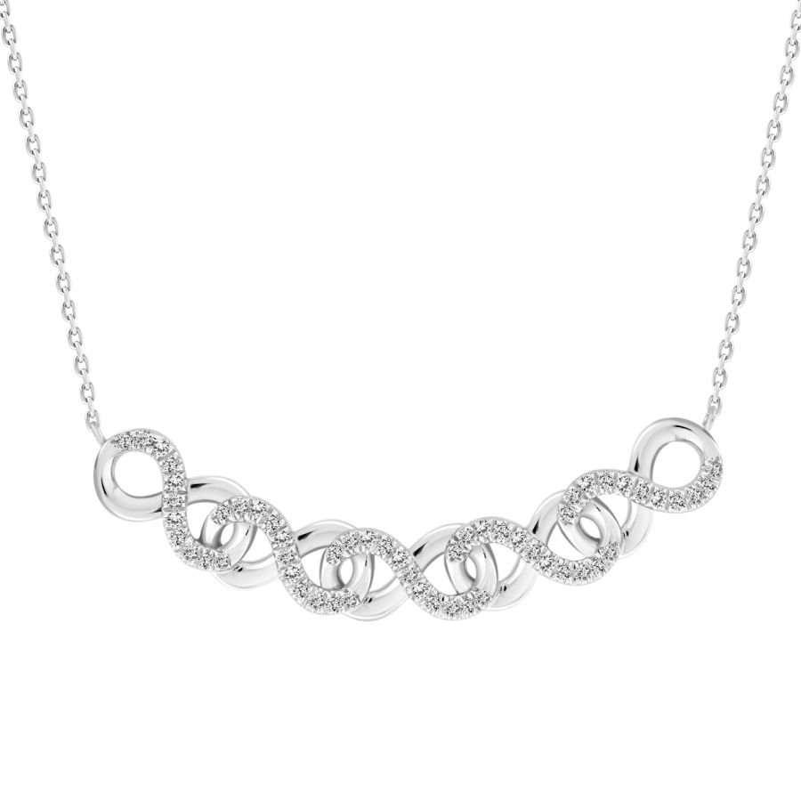LADIES NECKLACE 0.15CT ROUND DIAMOND 10K WHITE GOLD 1 LADIES NECKLACE 0.15CT ROUND DIAMOND 10K WHITE GOLD - Image 1