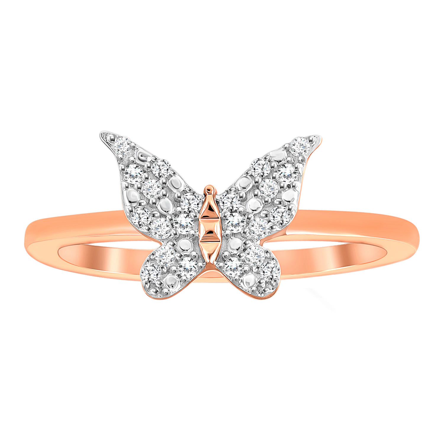 LADIES RING 0.10CT ROUND DIAMOND 10K ROSE GOLD 1 LADIES RING 0.10CT ROUND DIAMOND 10K ROSE GOLD - Image 1