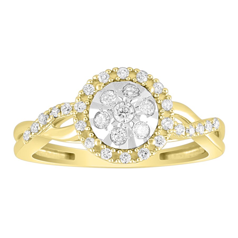 LADIES RING 0.25CT ROUND DIAMOND 10K YELLOW GOLD 1 LADIES RING 0.25CT ROUND DIAMOND 10K YELLOW GOLD - Image 1