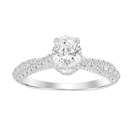 LADIES RING 1.25CT ROUND DIAMOND 14K WHITE GOLD (SI QUALITY)