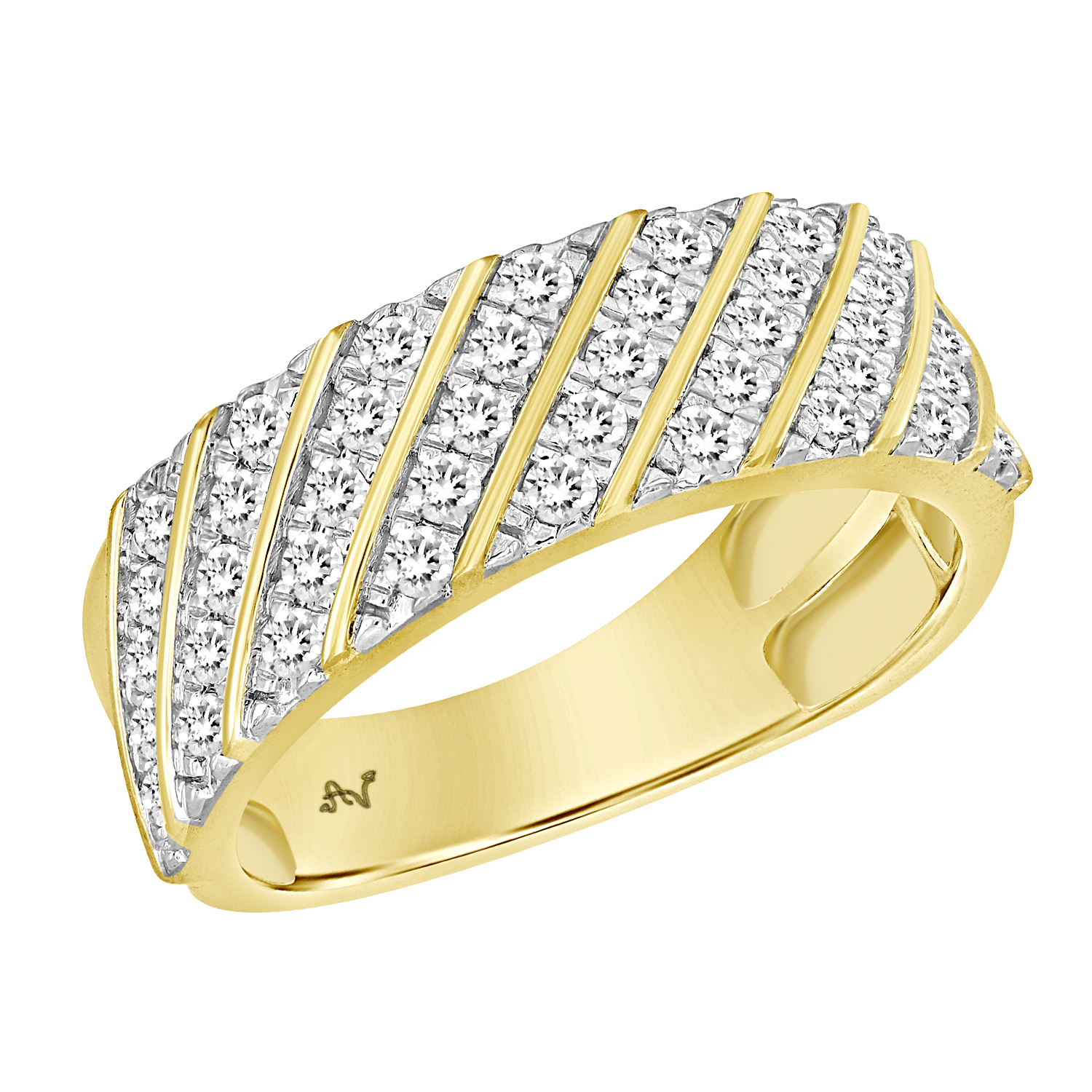 MEN'S BAND 1.00CT ROUND DIAMOND 10K YELLOW GOLD 1 MEN'S BAND 1.00CT ROUND DIAMOND 10K YELLOW GOLD - Image 1