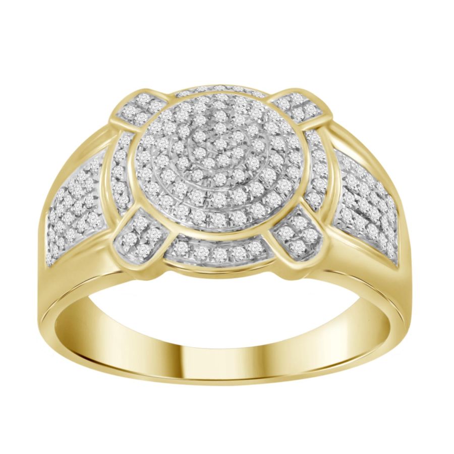 MEN'S RING 0.50CT ROUND DIAMOND 10K YELLOW GOLD 1 MEN'S RING 0.50CT ROUND DIAMOND 10K YELLOW GOLD - Image 1