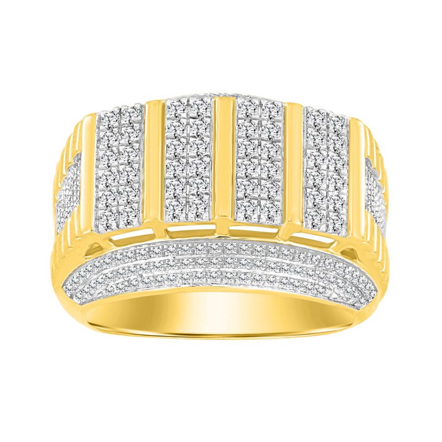 MEN'S RING 1.00CT ROUND DIAMOND 10K YELLOW GOLD 1 MEN'S RING 1.00CT ROUND DIAMOND 10K YELLOW GOLD - Image 1