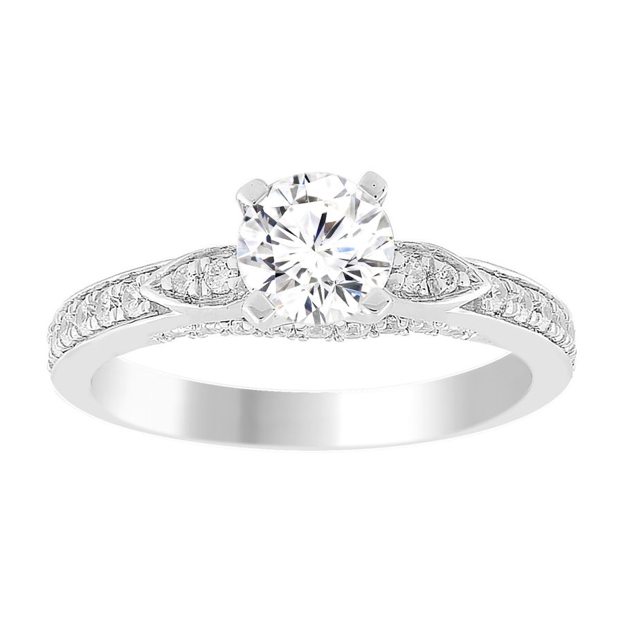 LADIES SEMI MOUNT BRIDAL SET 0.33CT ROUND DIAMOND 14K WHITE GOLD (CENTER STONE 1.00CT ROUND DIAMOND) 1 LADIES SEMI MOUNT BRIDAL SET 0.33CT ROUND DIAMOND 14K WHITE GOLD (CENTER STONE 1.00CT ROUND DIAMOND) - Image 1