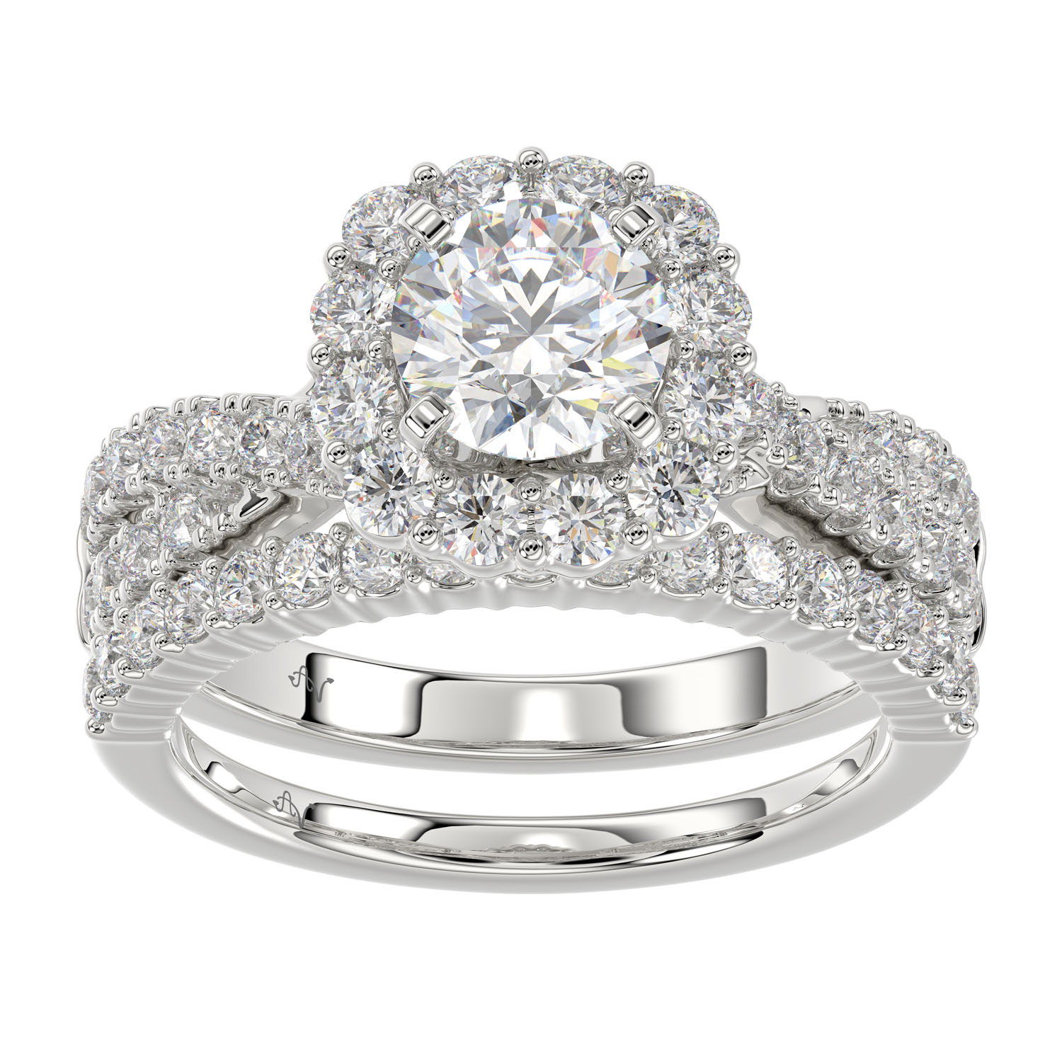 LADIES SEMI MOUNT BRIDAL SET 1.00CT ROUND DIAMOND 14K WHITE GOLD (SI QUALITY) 1 LADIES SEMI MOUNT BRIDAL SET 1.00CT ROUND DIAMOND 14K WHITE GOLD (SI QUALITY) - Image 1