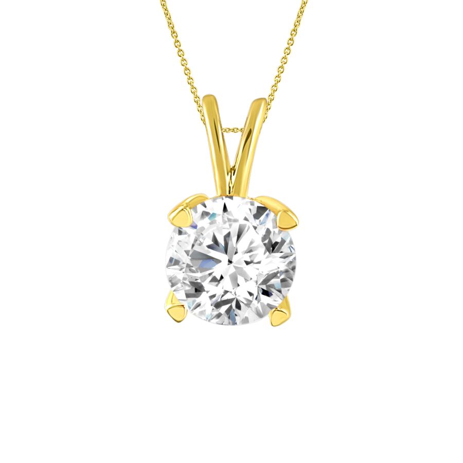 LADIES SOLITAIRE PENDANT 0.15CT ROUND DIAMOND 14K YELLOW GOLD 1 LADIES SOLITAIRE PENDANT 0.15CT ROUND DIAMOND 14K YELLOW GOLD - Image 1