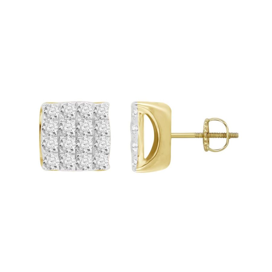 LADIES EARRING 0.75CT ROUND DIAMOND 10K YELLOW GOLD 1 LADIES EARRING 0.75CT ROUND DIAMOND 10K YELLOW GOLD - Image 1