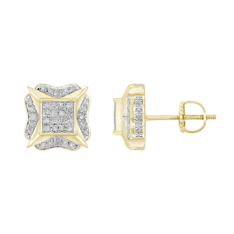 LADIES STUD EARRINGS 0.33CT ROUND DIAMOND 10K YELLOW GOLD 1 LADIES STUD EARRINGS 0.33CT ROUND DIAMOND 10K YELLOW GOLD - Image 1