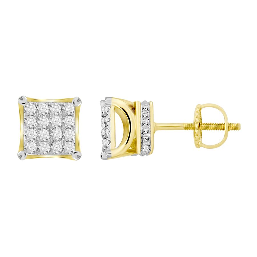LADIES STUD EARRINGS 1.00CT ROUND DIAMOND 10K YELLOW GOLD 1 LADIES STUD EARRINGS 1.00CT ROUND DIAMOND 10K YELLOW GOLD - Image 1