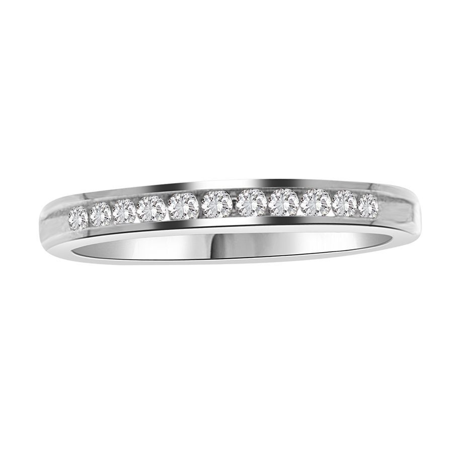 LADIES BAND 0.25CT ROUND DIAMOND 14K WHITE GOLD (SI QUALITY) 1 LADIES BAND 0.25CT ROUND DIAMOND 14K WHITE GOLD (SI QUALITY) - Image 1
