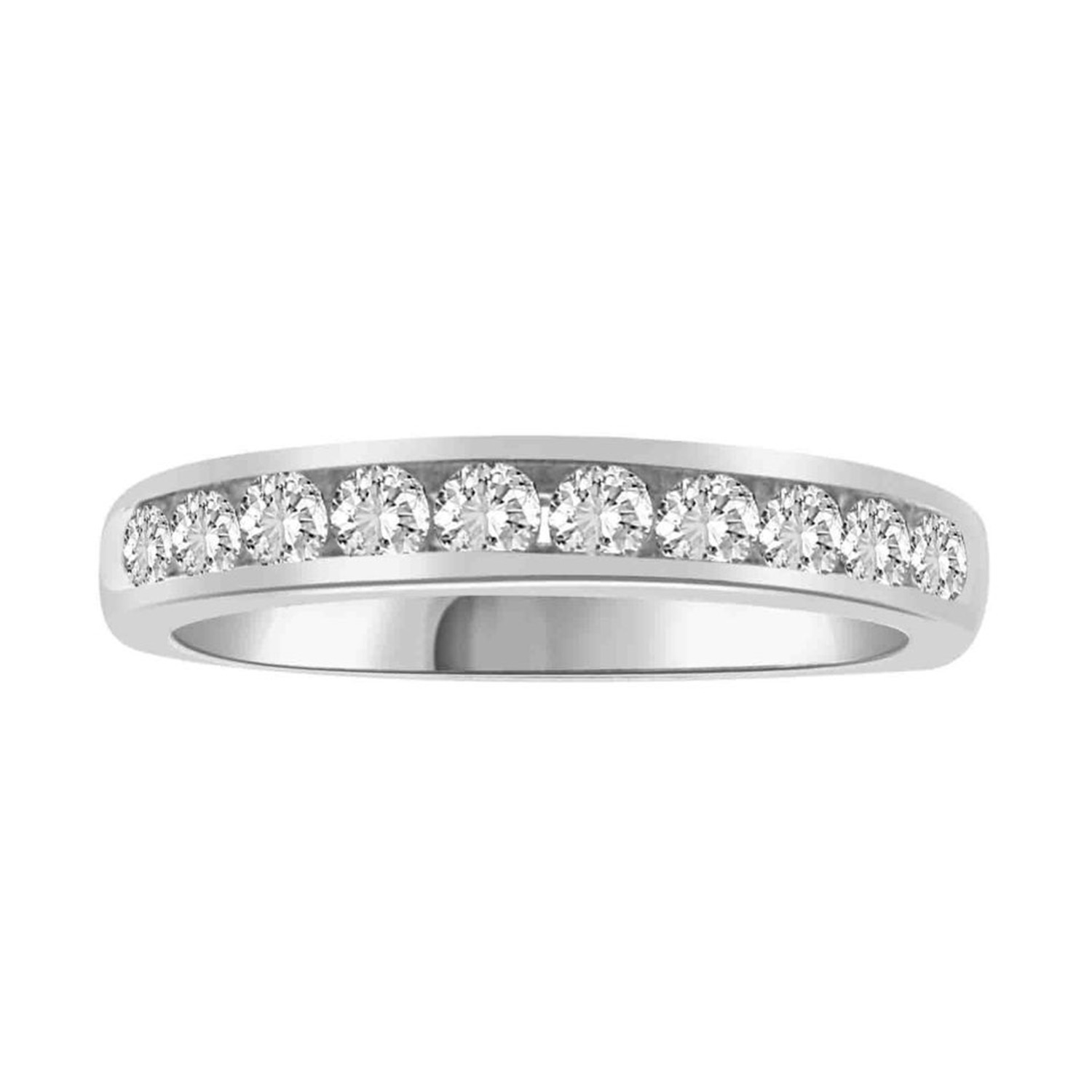 LADIES BAND 0.50CT ROUND DIAMOND 14K WHITE GOLD 1 LADIES BAND 0.50CT ROUND DIAMOND 14K WHITE GOLD - Image 1