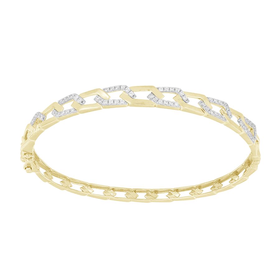 LADIES BANGLE 0.50CT ROUND DIAMOND 10K YELLOW GOLD 1 LADIES BANGLE 0.50CT ROUND DIAMOND 10K YELLOW GOLD - Image 1