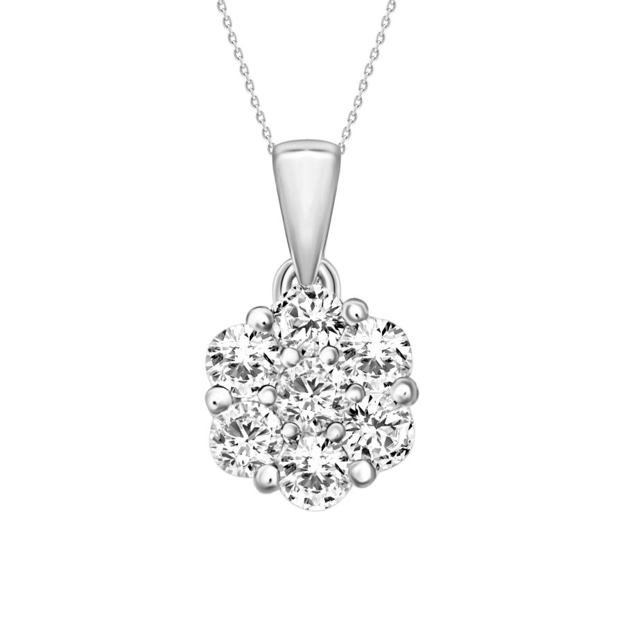 LADIES PENDANT WITH CHAIN 0.25CT ROUND DIAMOND 14K WHITE GOLD 1 LADIES PENDANT WITH CHAIN 0.25CT ROUND DIAMOND 14K WHITE GOLD - Image 1