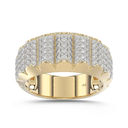 MEN'S BAND 1.00CT ROUND DIAMOND 10K YELLOW GOLD