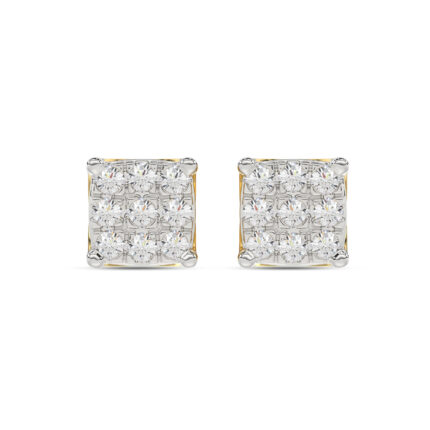 LADIES EARRING 0.25CT ROUND DIAMOND 10K YELLOW GOLD