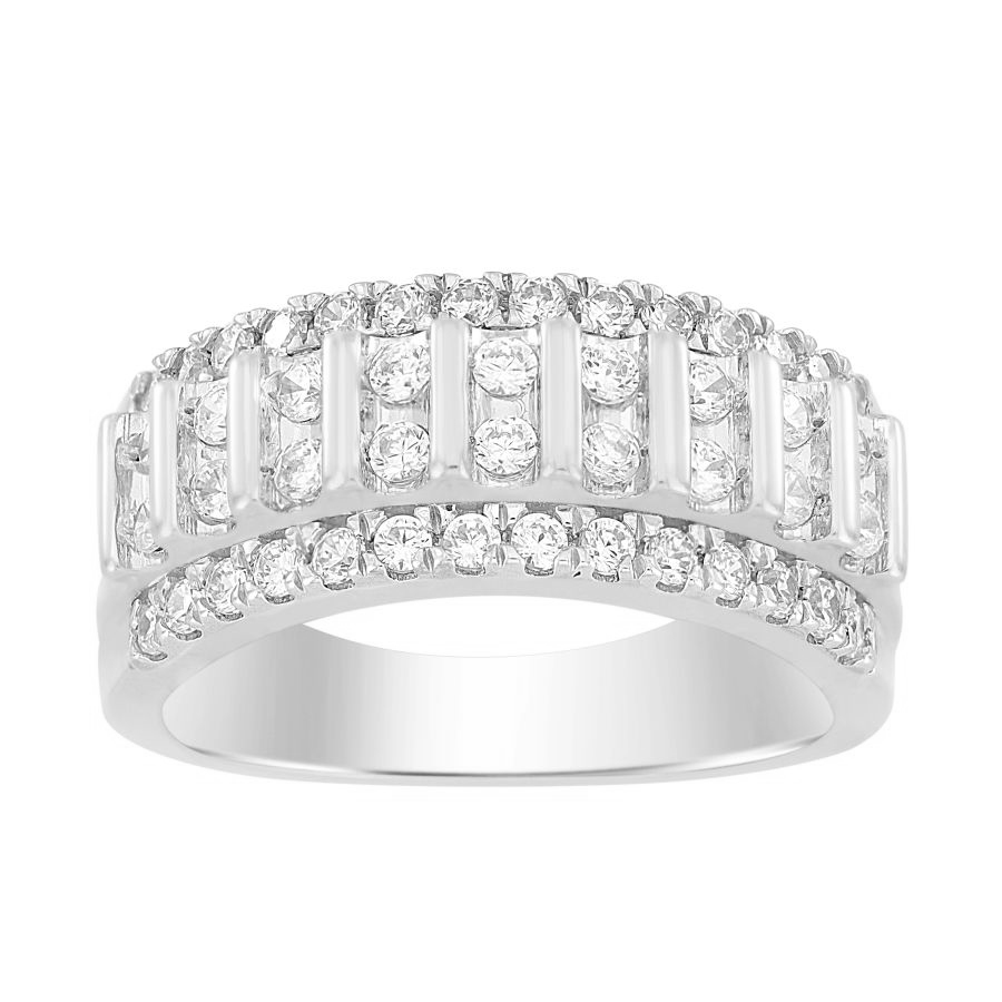 MEN'S BAND 1.25CT ROUND DIAMOND 14K WHITE GOLD (SI QUALITY) 1 MEN'S BAND 1.25CT ROUND DIAMOND 14K WHITE GOLD (SI QUALITY) - Image 1