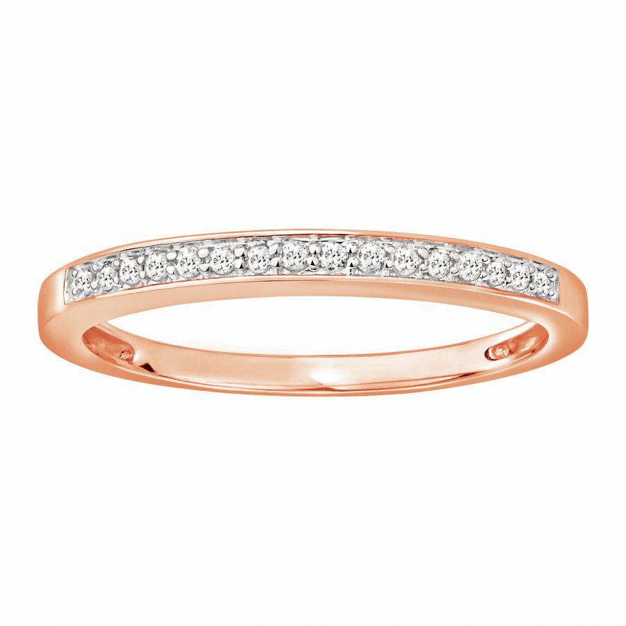 LADIES BAND ONLY 0.10CT ROUND DIAMOND 10K ROSE GOLD 1 LADIES BAND ONLY 0.10CT ROUND DIAMOND 10K ROSE GOLD - Image 1