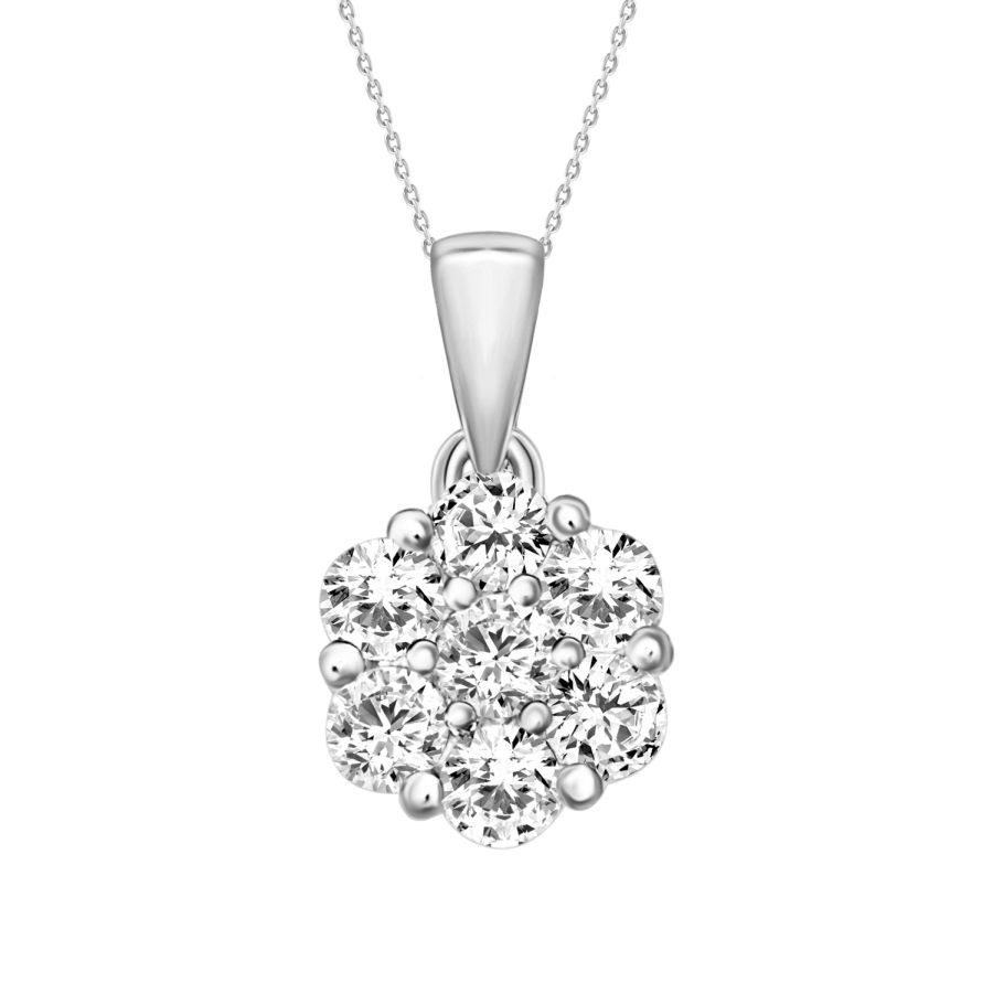 LADIES PENDANT WITH CHAIN 0.33CT ROUND DIAMOND 14K WHITE GOLD (SI QUALITY) 1 LADIES PENDANT WITH CHAIN 0.33CT ROUND DIAMOND 14K WHITE GOLD (SI QUALITY) - Image 1