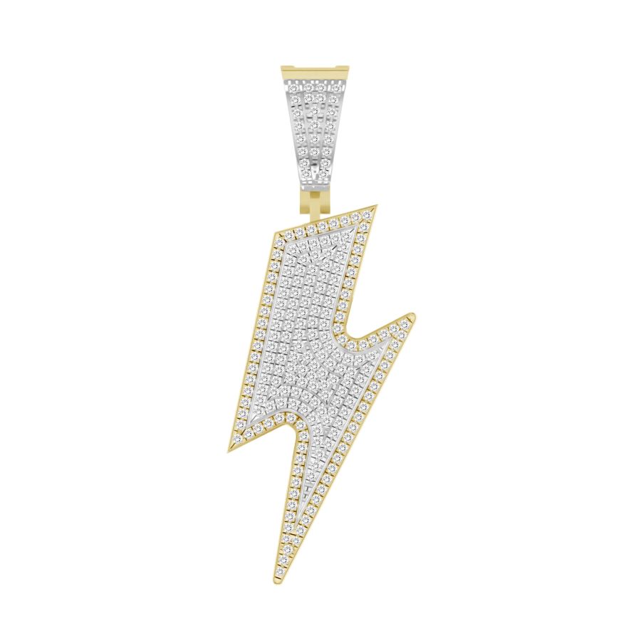 MEN'S CHARM PENDANT 0.50CT ROUND DIAMOND 10K YELLOW GOLD 1 MEN'S CHARM PENDANT 0.50CT ROUND DIAMOND 10K YELLOW GOLD - Image 1