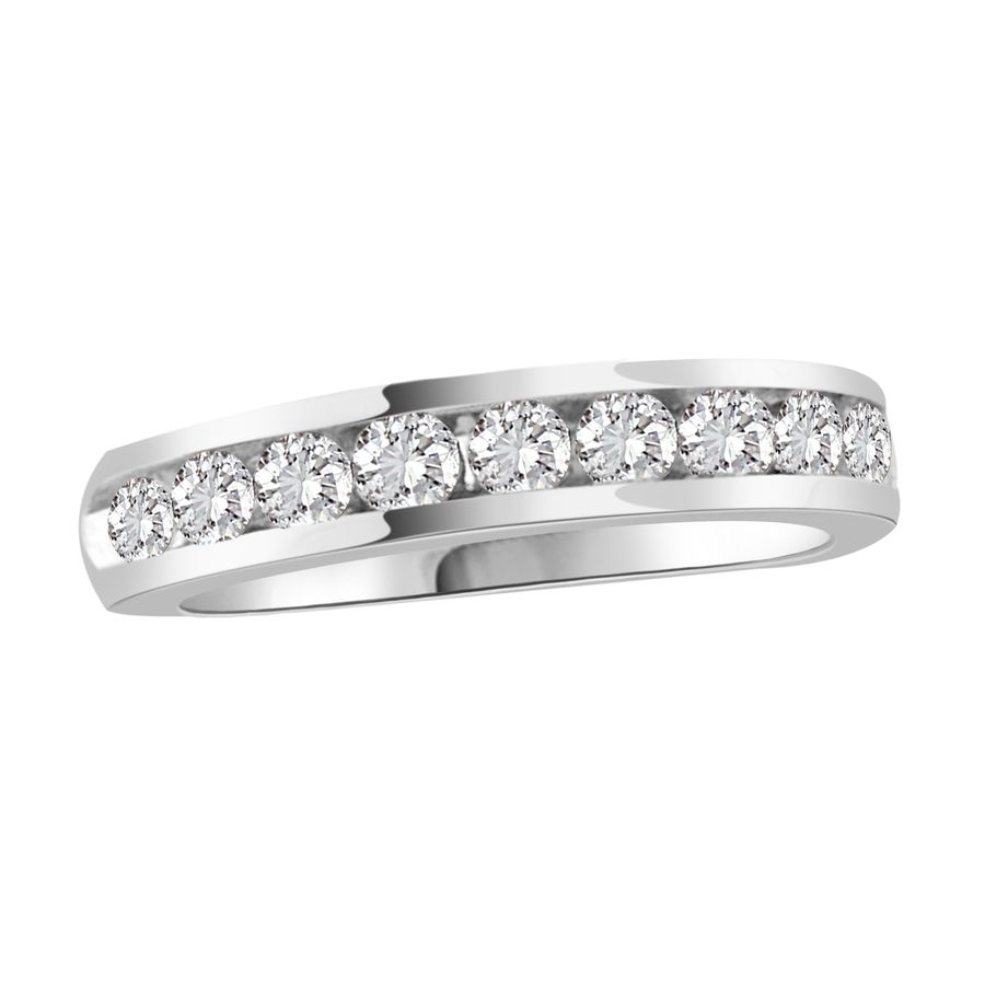 LADIES BAND 0.75CT ROUND DIAMOND 14K WHITE GOLD (SI QUALITY) 1 LADIES BAND 0.75CT ROUND DIAMOND 14K WHITE GOLD (SI QUALITY) - Image 1