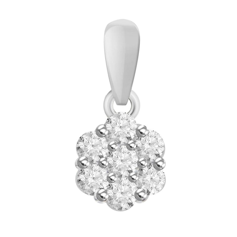 LADIES PENDANT 0.25CT ROUND DIAMOND 10K WHITE GOLD 1 LADIES PENDANT 0.25CT ROUND DIAMOND 10K WHITE GOLD - Image 1