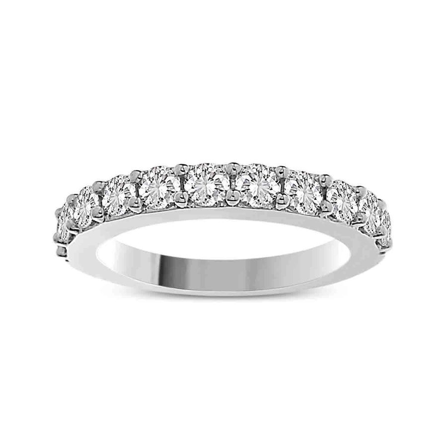 LADIES BAND 1.00CT ROUND DIAMOND 14K WHITE GOLD 1 LADIES BAND 1.00CT ROUND DIAMOND 14K WHITE GOLD - Image 1