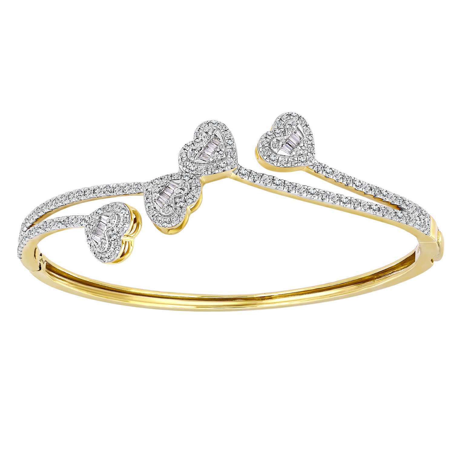 LADIES BANGLE 1.50CT ROUND/BAGUETTE DIAMOND 14K YELLOW GOLD 1 LADIES BANGLE 1.50CT ROUND/BAGUETTE DIAMOND 14K YELLOW GOLD - Image 1