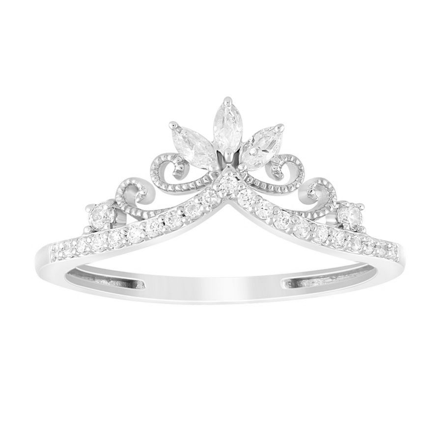 LADIES RING 0.25CT ROUND/MARQUISE DIAMOND 14K WHITE GOLD 1 LADIES RING 0.25CT ROUND/MARQUISE DIAMOND 14K WHITE GOLD - Image 1