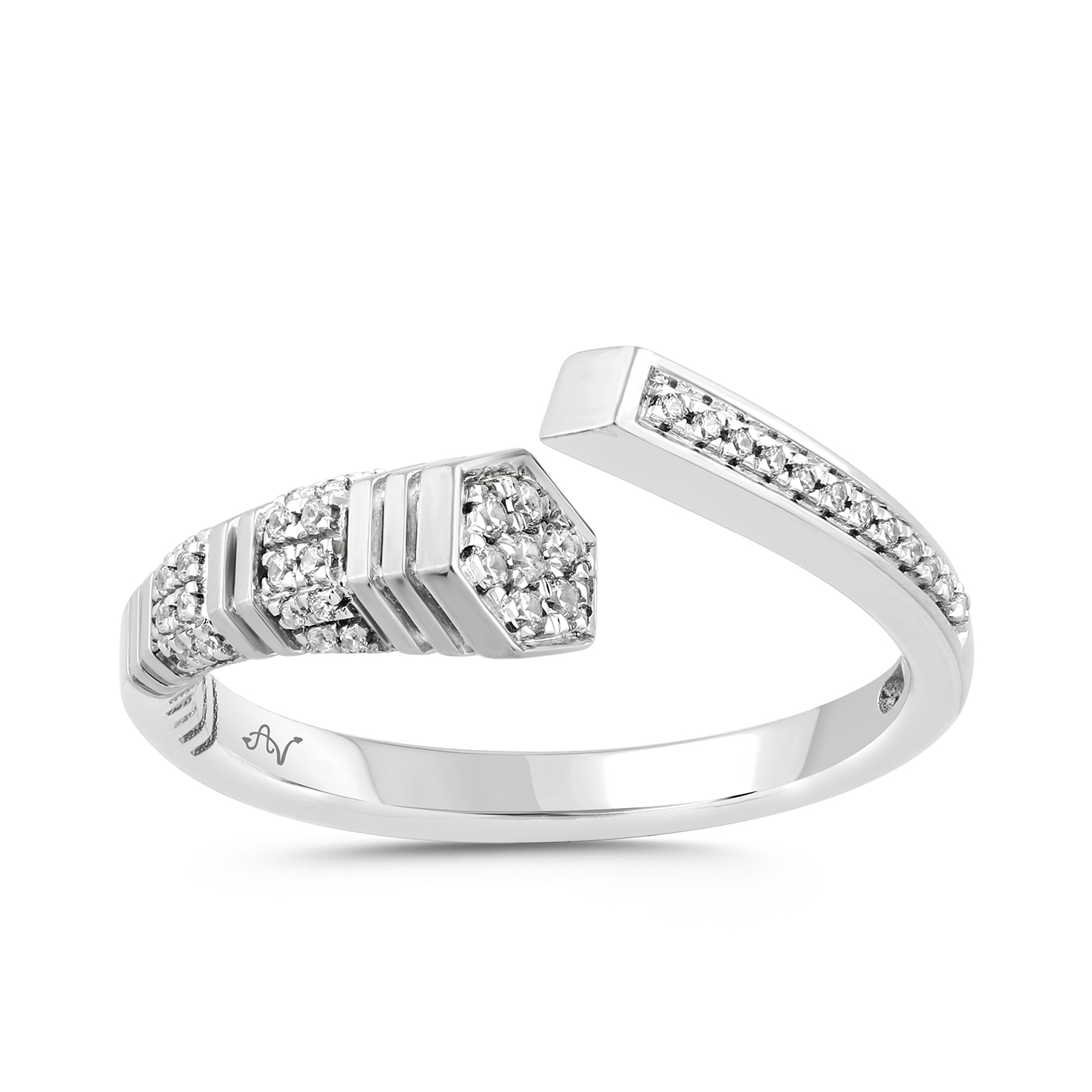 LADIES RING 0.15CT ROUND DIAMOND 14K WHITE GOLD 1 LADIES RING 0.15CT ROUND DIAMOND 14K WHITE GOLD - Image 1