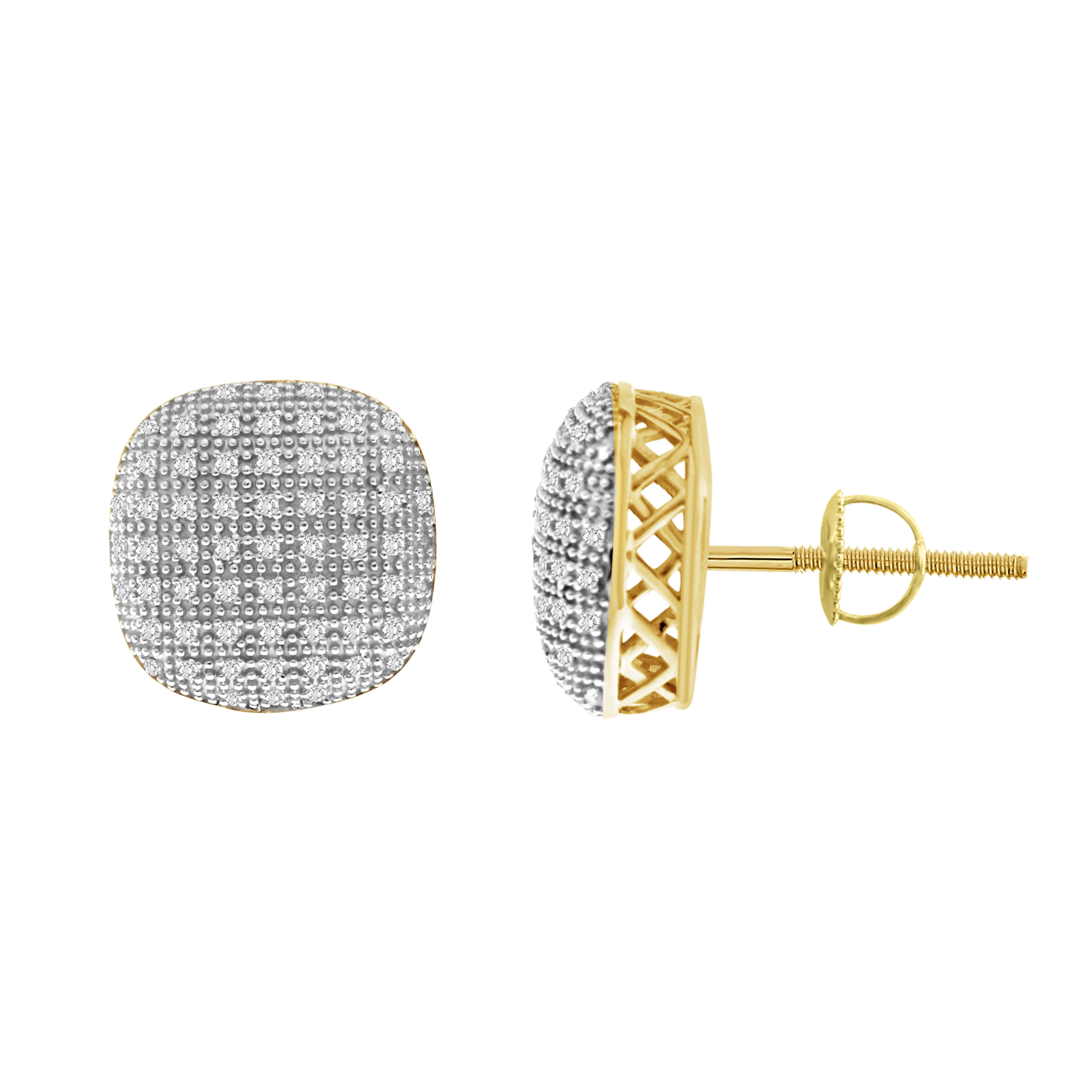 LADIES EARRINGS 0.50CT ROUND DIAMOND 10K YELLOW GOLD 1 LADIES EARRINGS 0.50CT ROUND DIAMOND 10K YELLOW GOLD - Image 1