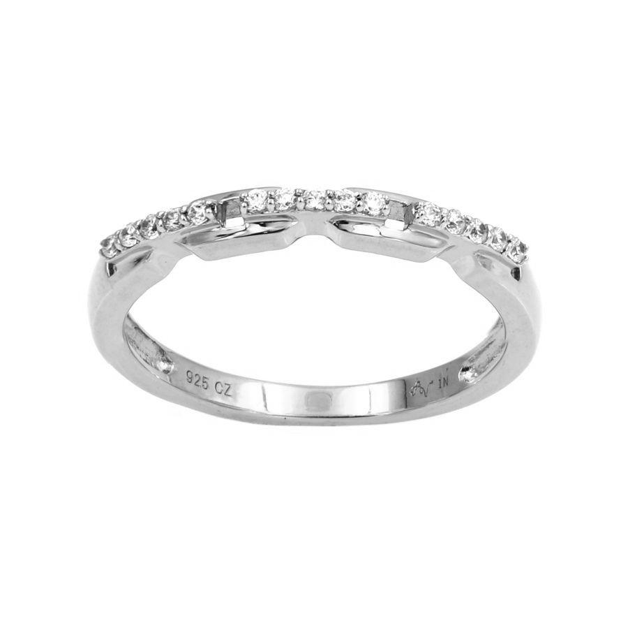 LADIES BAND 0.10CT ROUND DIAMOND 10K WHITE GOLD 1 LADIES BAND 0.10CT ROUND DIAMOND 10K WHITE GOLD - Image 1