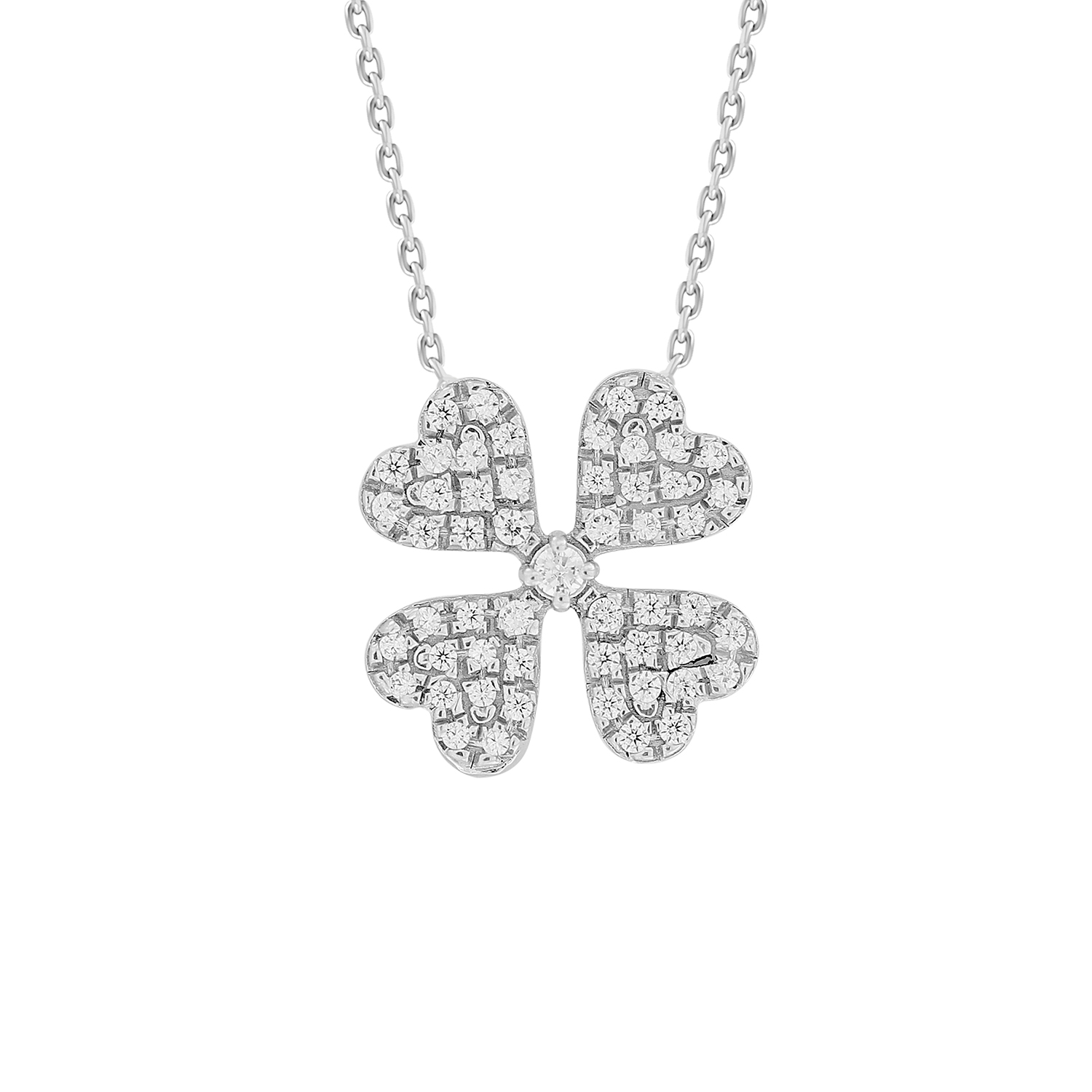 LADIES PENDANT WITH CHAIN 0.10CT ROUND DIAMOND 10K WHITE GOLD 1 LADIES PENDANT WITH CHAIN 0.10CT ROUND DIAMOND 10K WHITE GOLD - Image 1