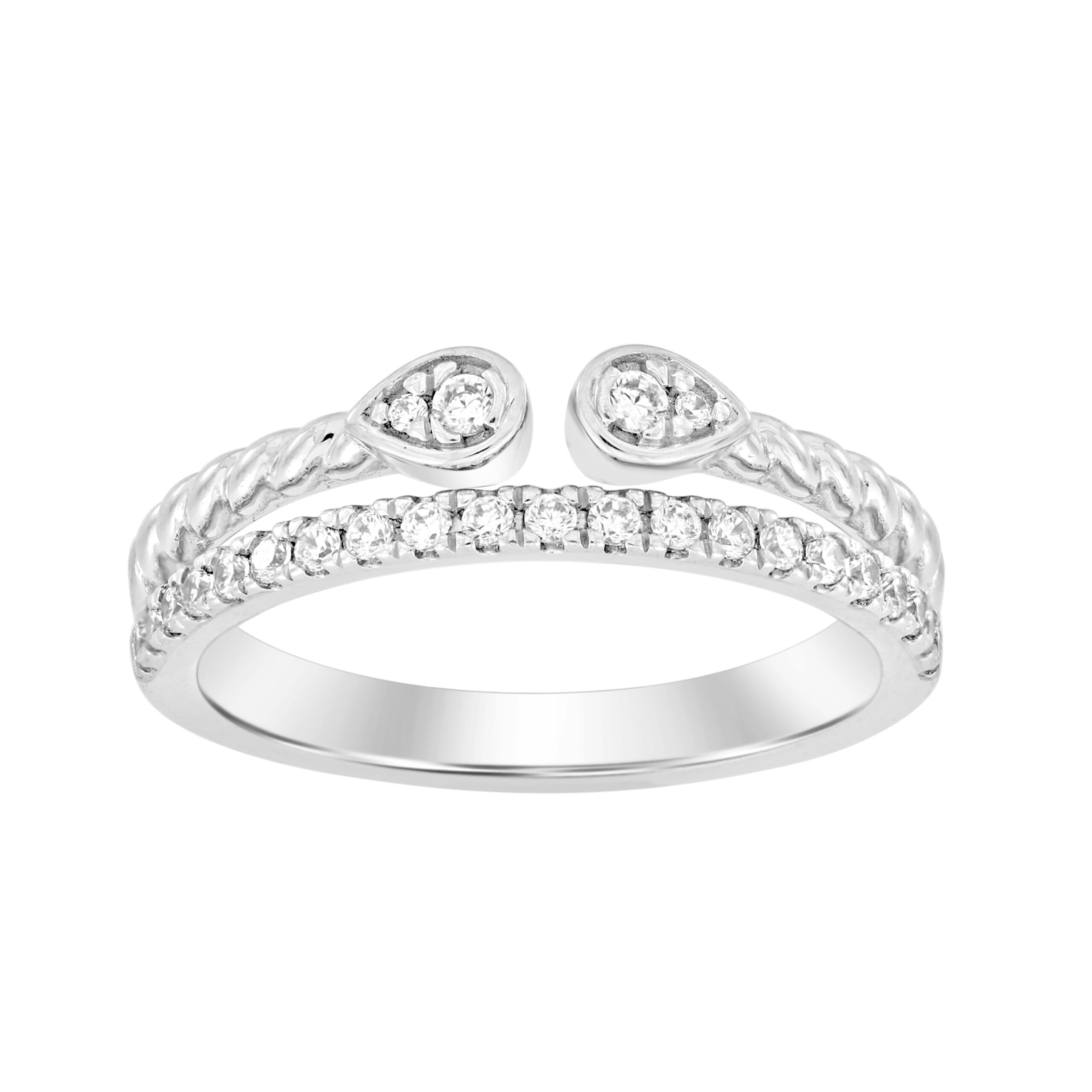 LADIES RING 0.25CT ROUND DIAMOND 14K WHITE GOLD 1 LADIES RING 0.25CT ROUND DIAMOND 14K WHITE GOLD - Image 1