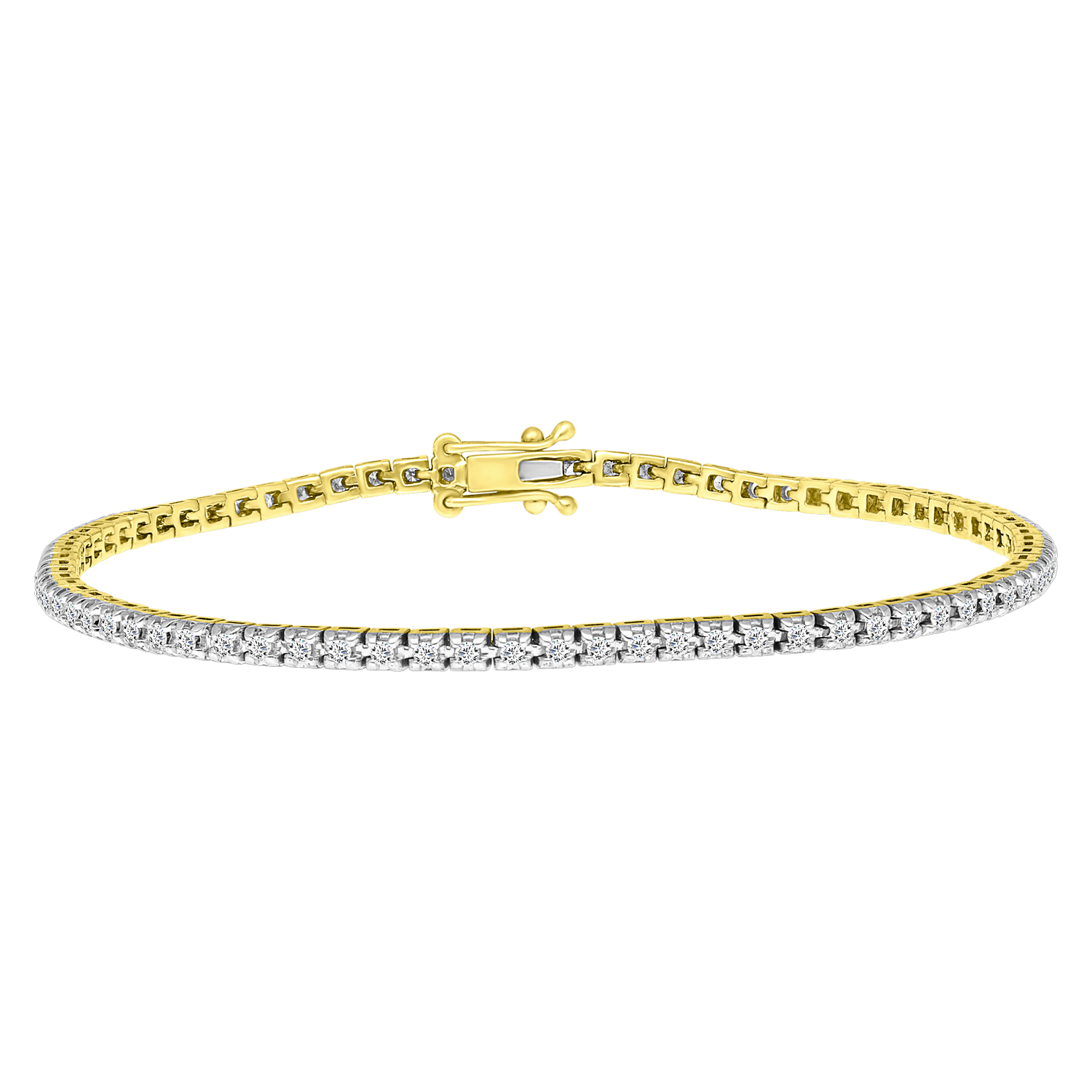 LADIES BRACELET 1.00CT ROUND DIAMOND 14K YELLOW GOLD(SI QUALITY) 1 LADIES BRACELET 1.00CT ROUND DIAMOND 14K YELLOW GOLD(SI QUALITY) - Image 1