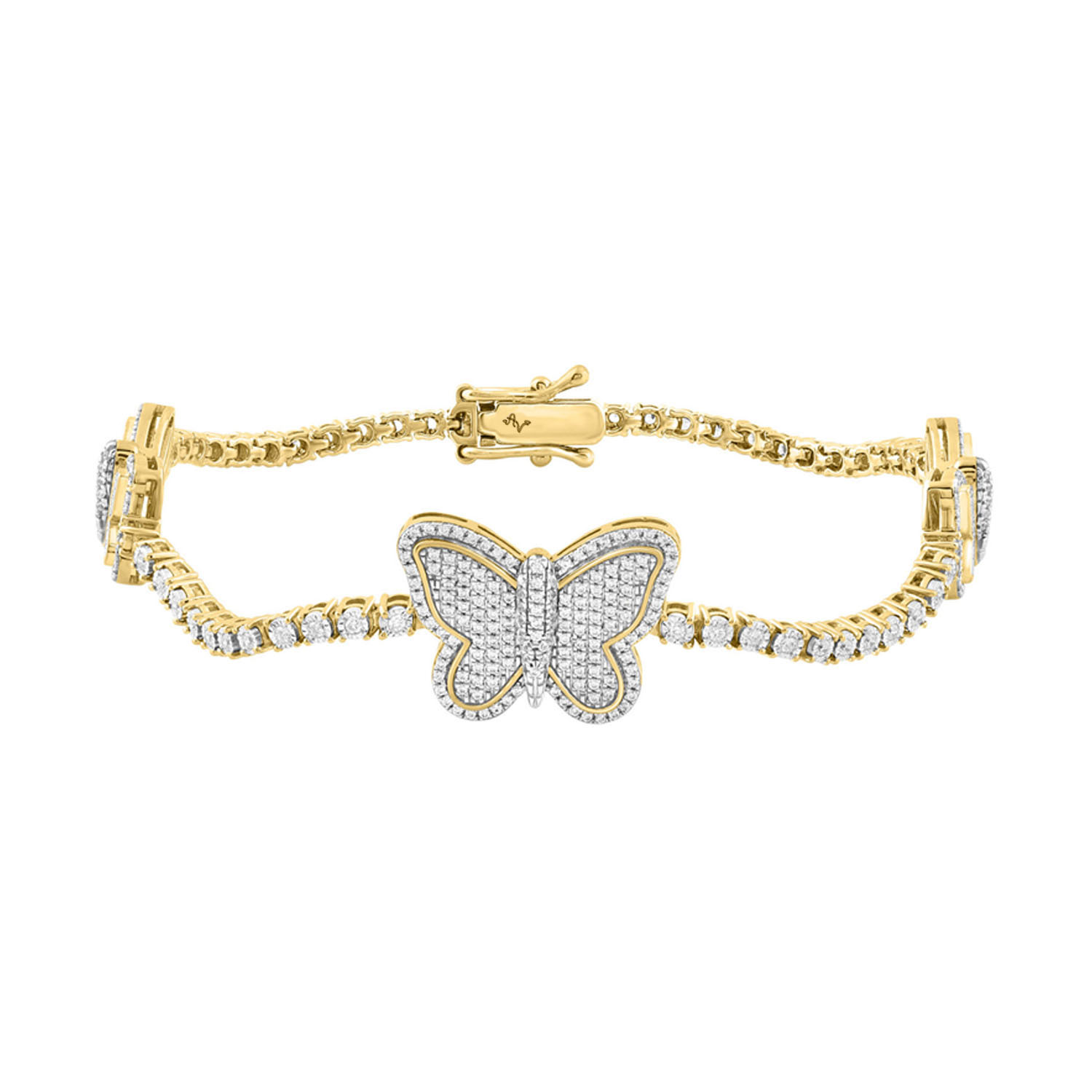 LADIES BRACELET 1.00CT ROUND DIAMOND 10K YELLOW GOLD 1 LADIES BRACELET 1.00CT ROUND DIAMOND 10K YELLOW GOLD - Image 1