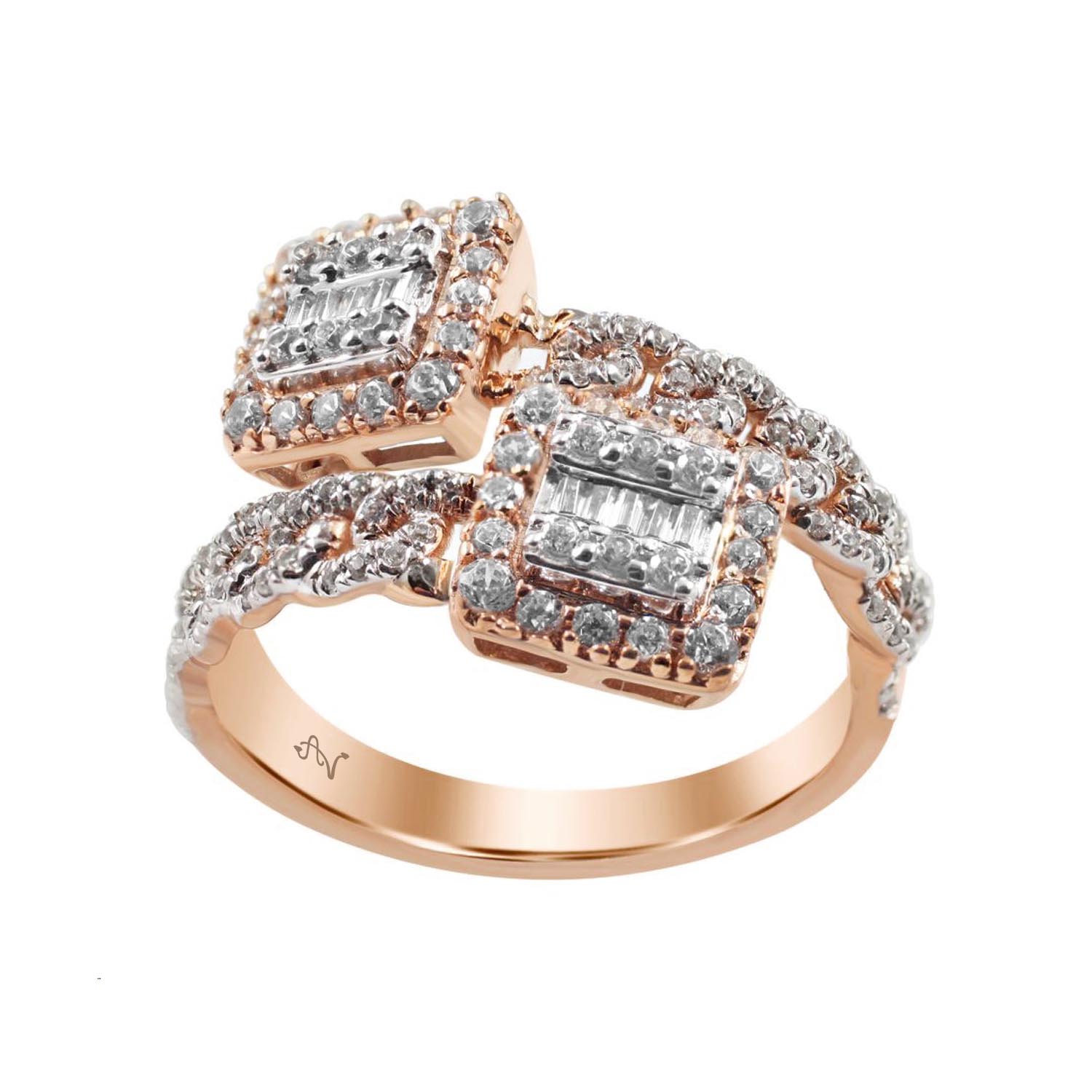 LADIES BAND 0.75CT ROUND DIAMOND 14K ROSE GOLD 1 LADIES BAND 0.75CT ROUND DIAMOND 14K ROSE GOLD - Image 1