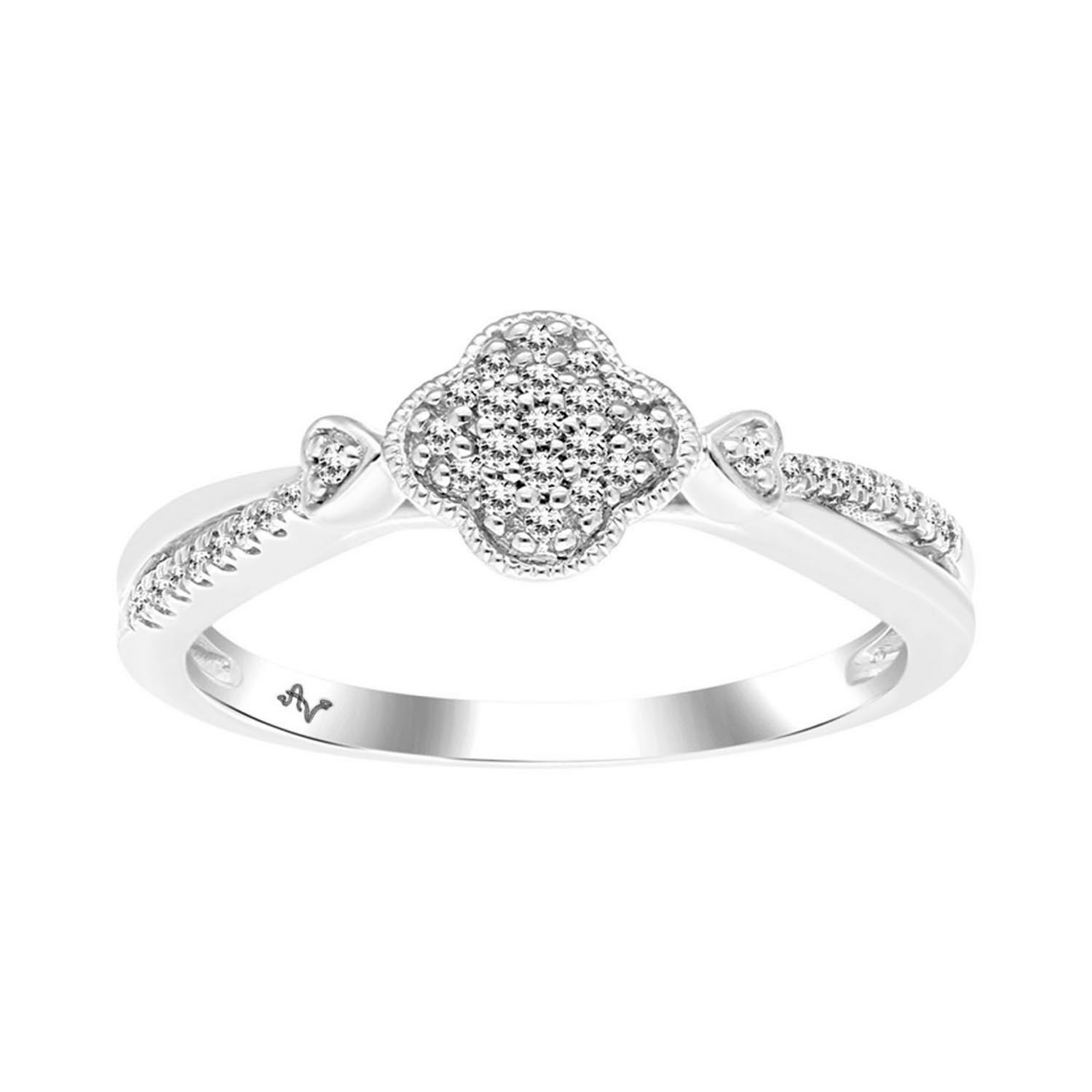 LADIES RING 0.15CT ROUND DIAMOND 10K WHITE GOLD 1 LADIES RING 0.15CT ROUND DIAMOND 10K WHITE GOLD - Image 1