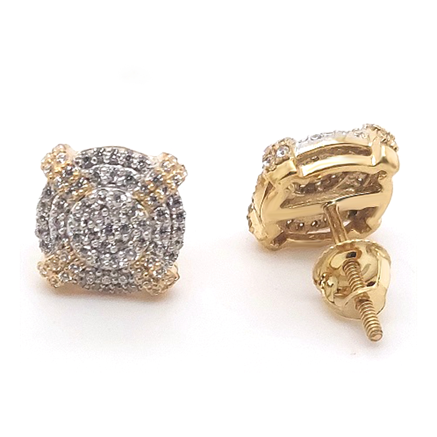 LADIES EARRINGS 0.50CT ROUND DIAMOND 10K YELLOW GOLD 1 LADIES EARRINGS 0.50CT ROUND DIAMOND 10K YELLOW GOLD - Image 1