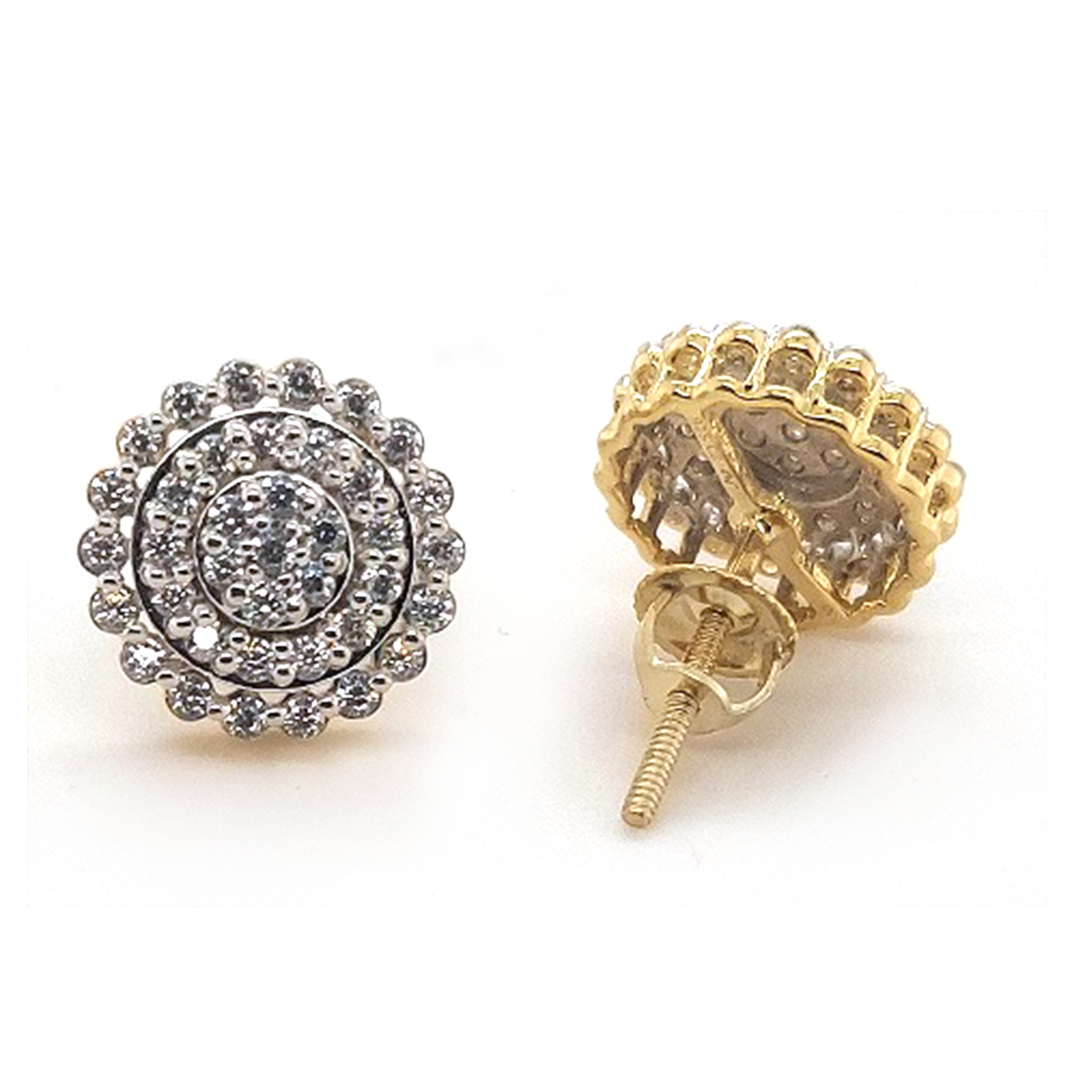 LADIES EARRINGS 0.50CT ROUND DIAMOND 10K YELLOW GOLD 1 LADIES EARRINGS 0.50CT ROUND DIAMOND 10K YELLOW GOLD - Image 1