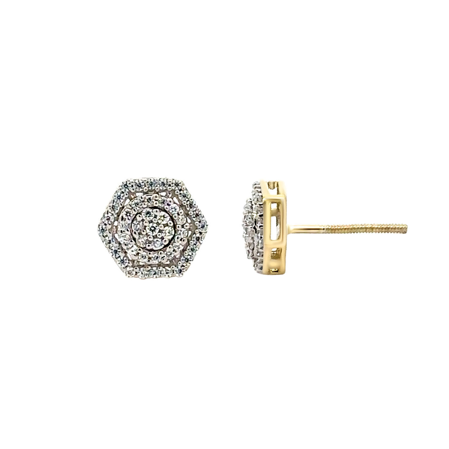 LADIES EARRINGS 0.33CT ROUND DIAMOND 10K YELLOW GOLD 1 LADIES EARRINGS 0.33CT ROUND DIAMOND 10K YELLOW GOLD - Image 1