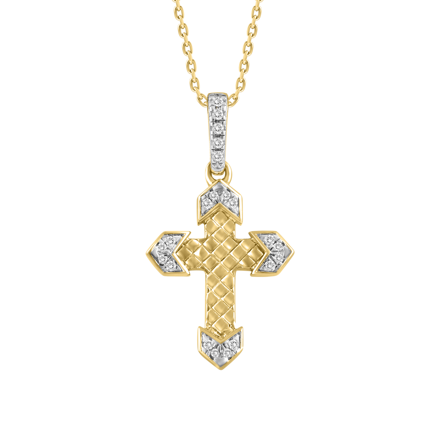 LADIES PENDANT WITH CHAIN 0.05CT ROUND DIAMOND 10K YELLOW GOLD 1 LADIES PENDANT WITH CHAIN 0.05CT ROUND DIAMOND 10K YELLOW GOLD - Image 1