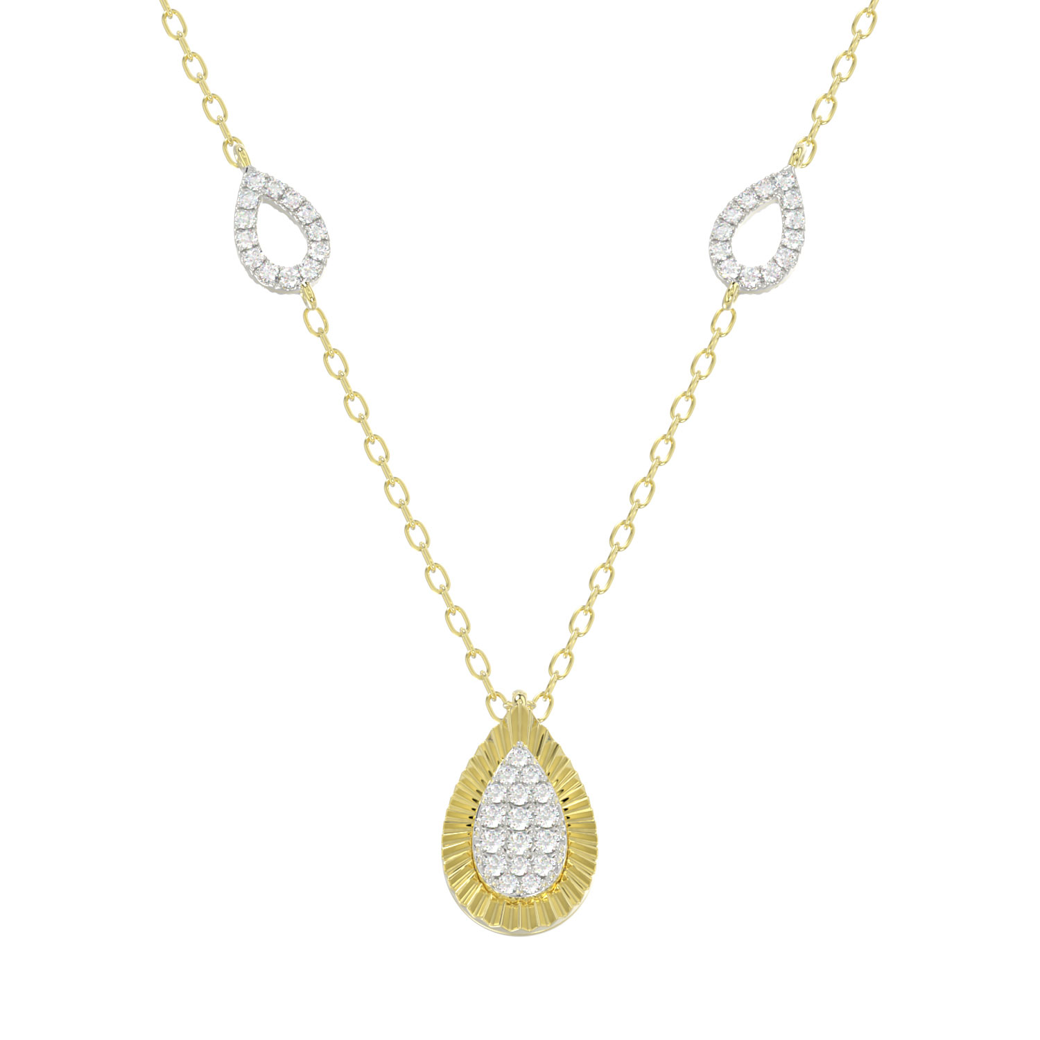 LADIES NECKLACE 0.25CT ROUND DIAMOND 10K YELLOW GOLD 1 LADIES NECKLACE 0.25CT ROUND DIAMOND 10K YELLOW GOLD - Image 1