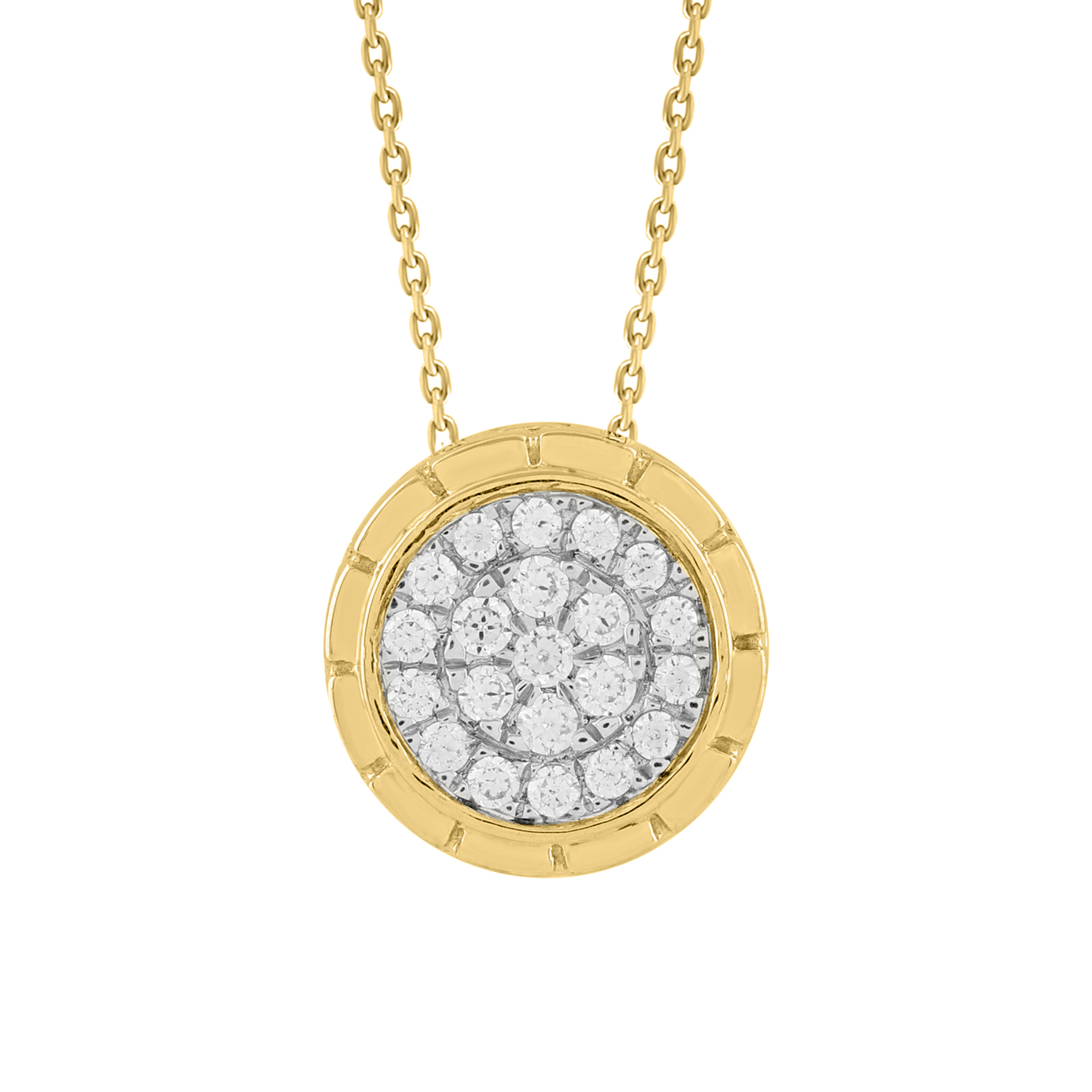 LADIES PENDANT WITH CHAIN 0.20CT ROUND DIAMOND 10K YELLOW GOLD 1 LADIES PENDANT WITH CHAIN 0.20CT ROUND DIAMOND 10K YELLOW GOLD - Image 1