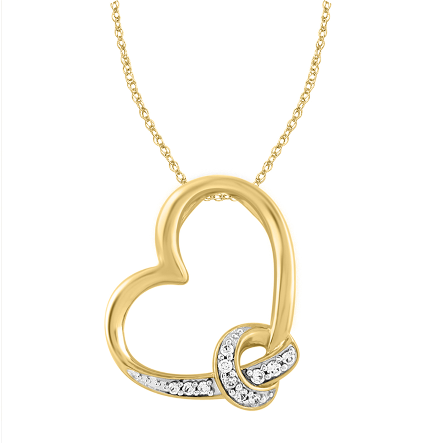 LADIES PENDANT 0.10CT ROUND DIAMOND 10K YELLOW GOLD 1 LADIES PENDANT 0.10CT ROUND DIAMOND 10K YELLOW GOLD - Image 1