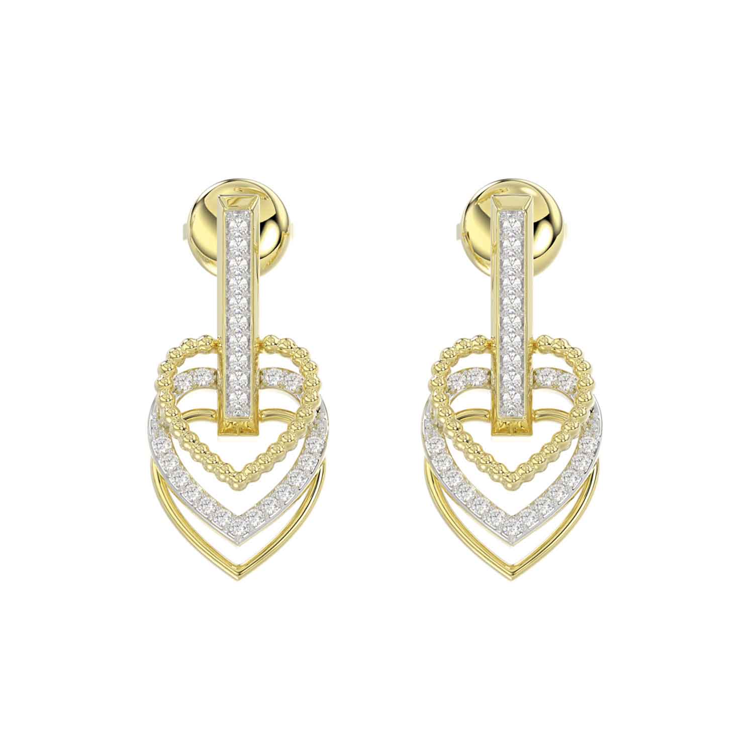 LADIES EARRINGS 0.25CT ROUND DIAMOND 14K YELLOW GOLD 1 LADIES EARRINGS 0.25CT ROUND DIAMOND 14K YELLOW GOLD - Image 1