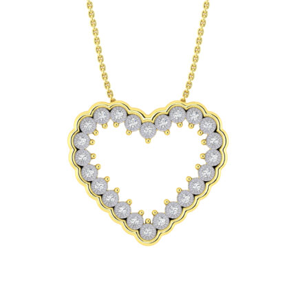 LADIES NECKLACE 0.20CT ROUND DIAMOND 10K YELLOW GOLD