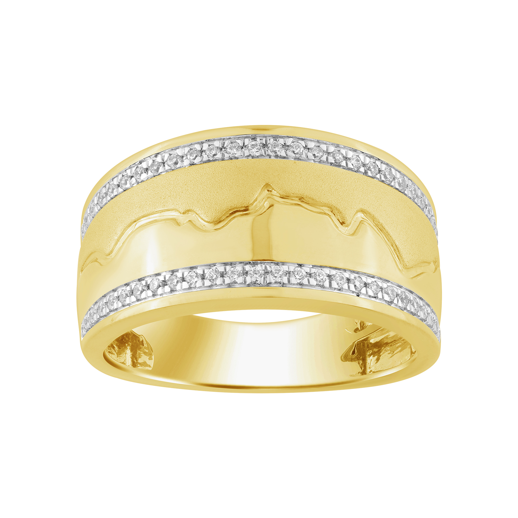 MEN'S RING 0.33CT ROUND DIAMOND 10K YELLOW GOLD 1 MEN'S RING 0.33CT ROUND DIAMOND 10K YELLOW GOLD - Image 1
