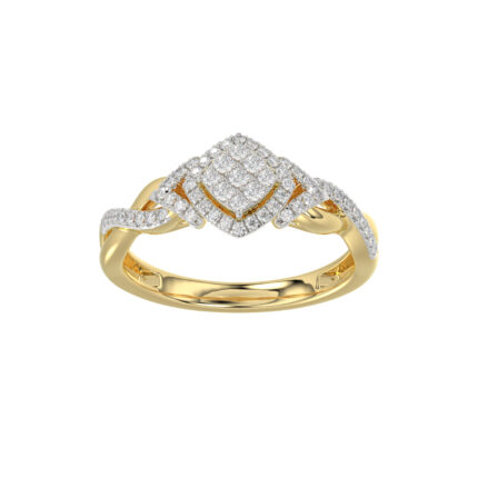 LADIES RING 0.25CT ROUND DIAMOND 10K YELLOW GOLD