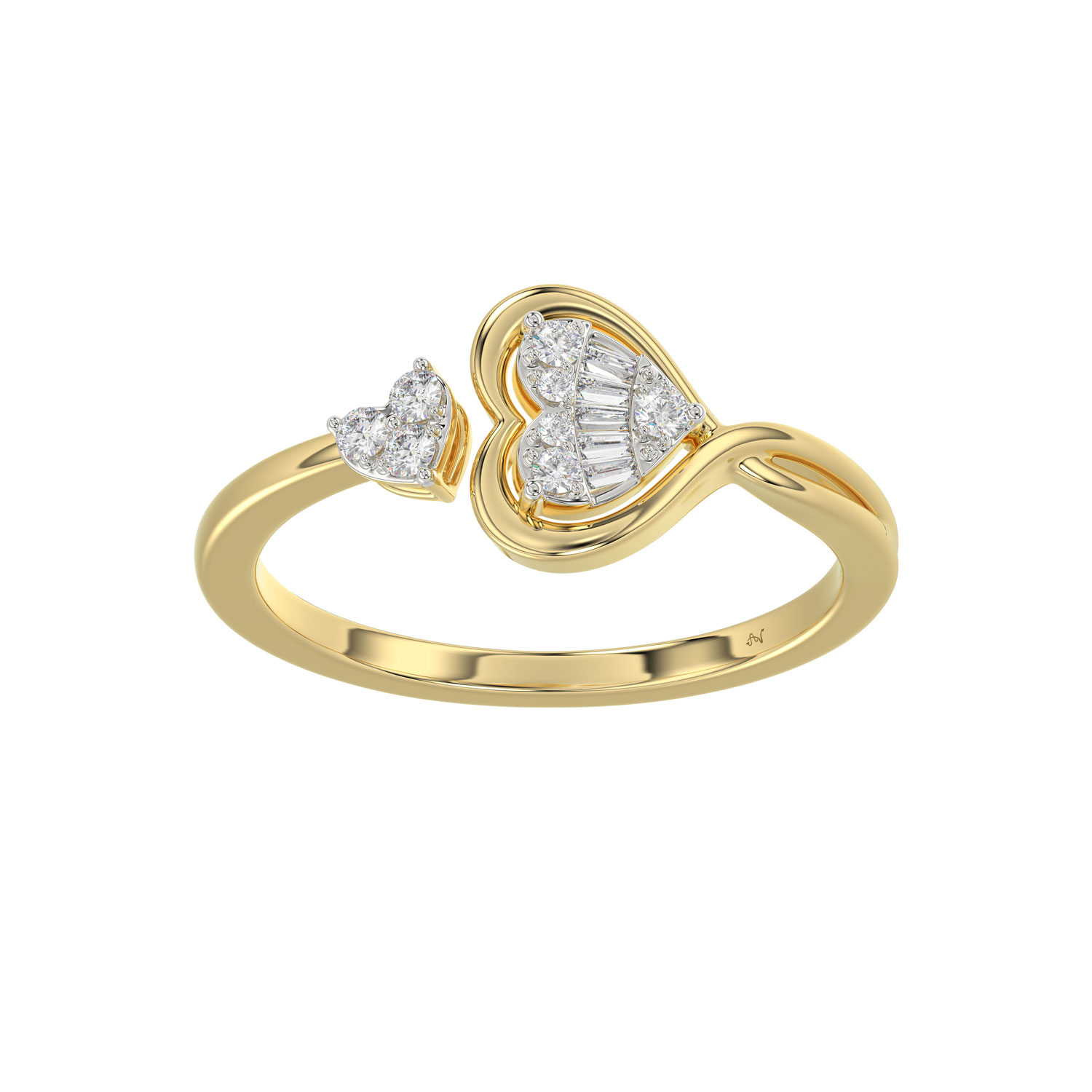 LADIES RING 0.15CT ROUND/BAGUETTE DIAMOND 10K YELLOW GOLD 1 LADIES RING 0.15CT ROUND/BAGUETTE DIAMOND 10K YELLOW GOLD - Image 1